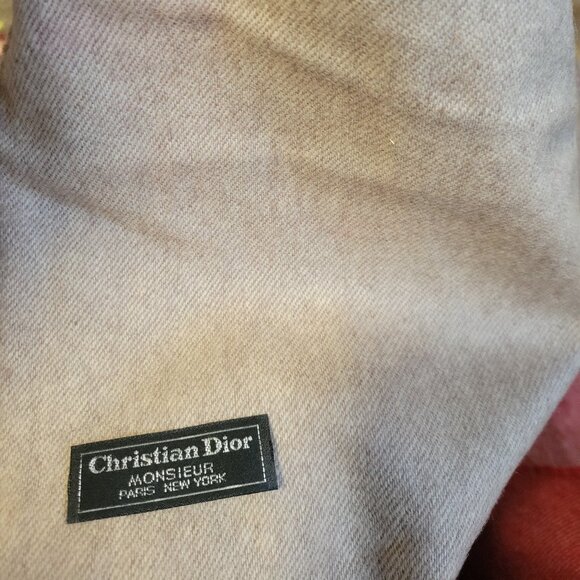 Vintage Men Or Women's 100% lambswool Scarf Christian Dior - Picture 4 of 4
